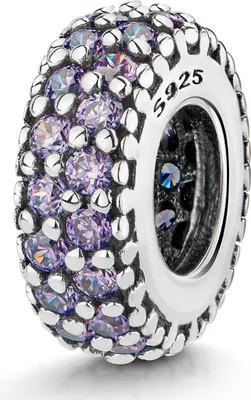 Produktbild von MATERIA by Matthias Wagner Zirkonia 925 Silber Spacer Bead Lila Zwischenelement Charm für Beads Armband Kette 1116