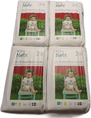 Image de NATY - Paquet de 4 paquets de couches taille 2 Mini 3-6 kg 33pcs