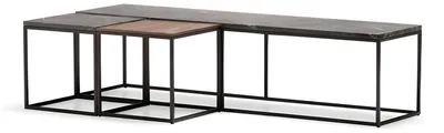 Obrázok produktu pre Kovový konferenčný stolík v sivej farbe moderný elegantný nábytok do obývačky
