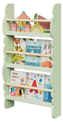 Kinderbücherregal mit 3 Ablagen, Kiefernholz/MDF, 42,5x80x14,5 cm