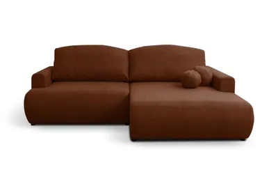 Produktbild von Ecksofa LANDRO Bouclé Kupfer mit Schlaffunktion Bettkasten Rechts