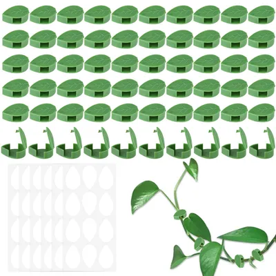 Imagen del producto de Juego de clips para plantas, 60 unidades, autoadhesivos, para plantas trepadoras, sujetadores para plantas para uso en exteriores
