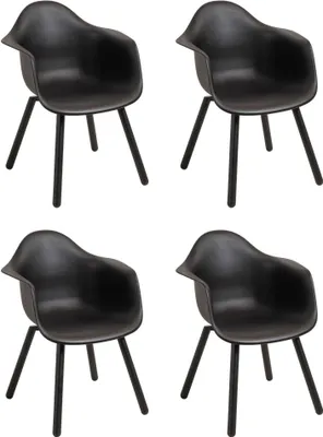 Produktbild von Lesli Living Design-Stuhl im 4er-Set "Montreux" schwarz/anthrazit