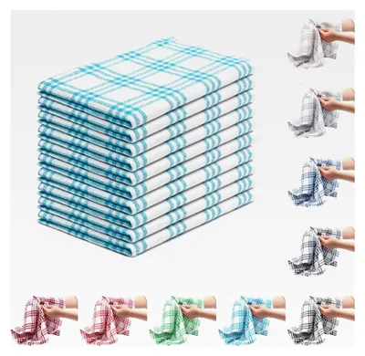 Produktbild von 10er Set Geschirrtücher Küchentücher Trockentücher 100% Baumwolle, Farbe: Türkis