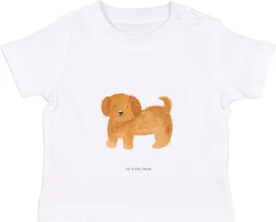 Produktbild von Mr. & Mrs. Panda  T-Shirt Hund Flauschig 12. - 18. Monat - Weiß - Geschenk, Baby, Sprüche, Kleinkind Shirt, Hundeliebe, Babyshirt, Baumwolle, Hunde, Süß, Organic