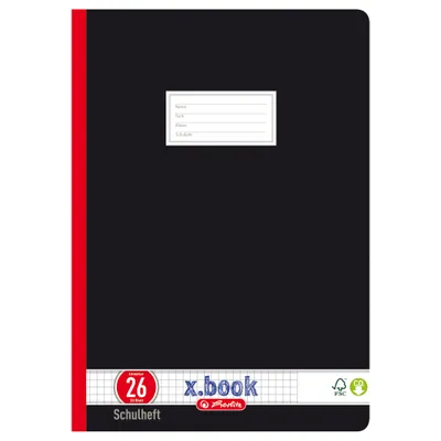 Image de herlitz Oberschulheft X-Book, DIN A4, quadrillé avec marge