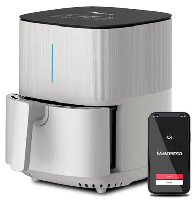 Heißluftfritteuse 5L, WiFi, 12 Programme, 1500 W, Weiß
