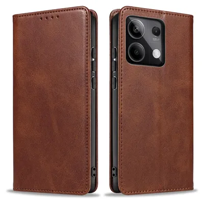 Produktbild von Handyhülle für Xiaomi Redmi Note 13 5G Kunstleder Flip Cover Hülle Klapphülle Case Kartenfach Farbe: Dunkelbraun