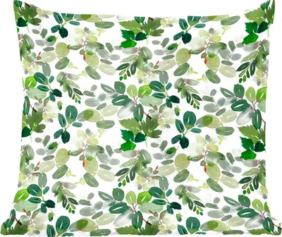 Produktbild von MuchoWow® Zierkissen Sofakissen Wohnzimmer Dekokissen 50x50 cm Pflanzen - Aquarell - Grün - Komfort - Sofakissen