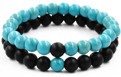 Produktbild von Belons Damen Herren Uni 8mm Beads Armband Energiestein Stretcharmband Partner