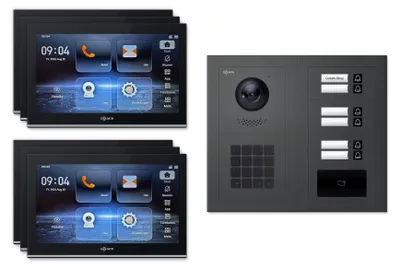 Produktbild von Goliath Premium IP GL-IPH620A.2 Video-Türsprechanlage, 6 Familien, 6× 10 Zoll Schwarz, Anthrazit, Unterputz