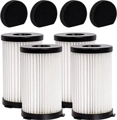Produktbild von YanBan 4 HEPA-Filter + 4 Schwamm Kompatibel mit MooSoo D600/D601 iwoly V600, für Ariete Handy Force 2759/2761, für Conga Thunderbrush 520/550/560