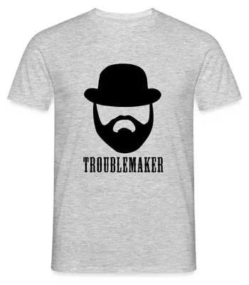 Produktbild von Spreadshirt Troublemaker Bud Western Black Geschenkidee Männer T-Shirt, M, Grau meliert