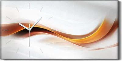 Produktbild von Wandbild Leinwand Bilder Wanduhr Geräuschlos 60x30 Wellen der Abstrakten Kunst - weiße Hände
