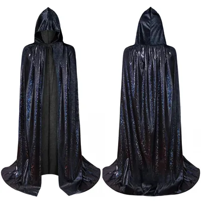 Immagine prodotto di Mantello da vampiro con cappuccio, nero, 150 cm, ideale per Halloween