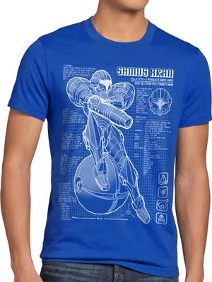 Produktbild von A.N.T. Samus Blaupause Herren T-Shirt nerd gamer snes switch
