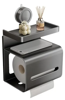 Image de Porte-rouleau de papier toilette à ventouse, en acier inoxydable, pour salle de bain