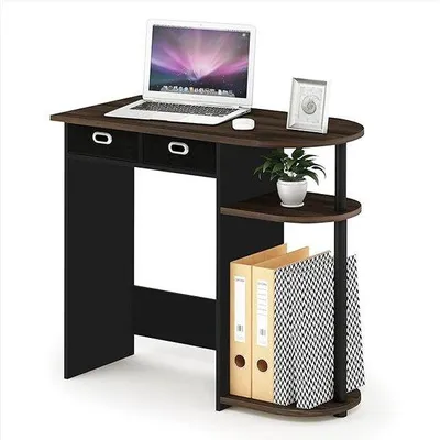Produktbild von Famanu Laptop-Tisch mit Seitenregalen - 39,6 x 80 x 72,4 cm