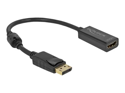Produktbild von Delock Adapter DisplayPort 1.2 Stecker zu HDMI Buchse 4K Passiv schwarz