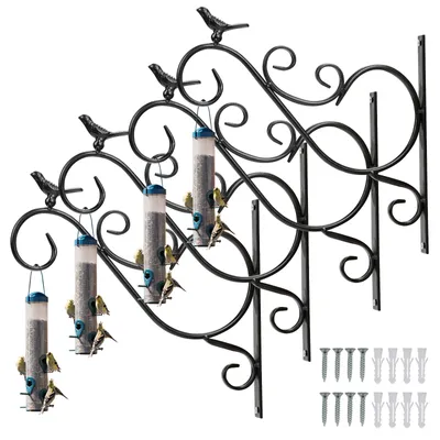 Produktbild von Aopunly Blumenhaken 4er Wandhaken Blumenampel 300x260mm Blatt Blumenhalter Wandhalter Windlichthalter Pflanzenhalter Blumenampelhalter