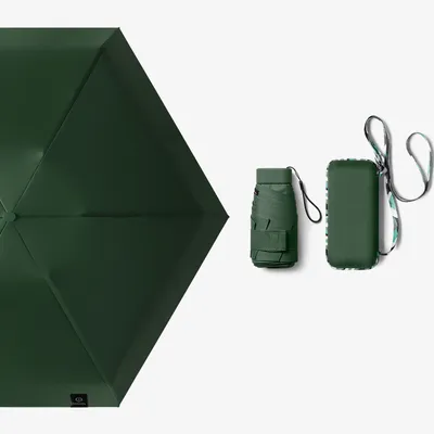 Produktbild von INF Sonnen- und Regenschirm, 5-fach faltbarer Taschenschirm Grün
