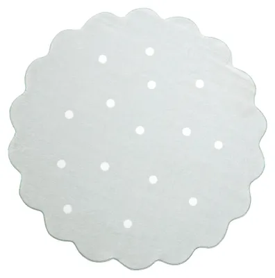 Produktbild von Teppich Kinderzimmer Rund - Cloudy Dots Minze
