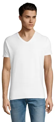 Image de SOLS - T-shirt « Imperial » à col en V pour homme LT1795 (L) (blanc)