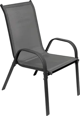 Produktbild von Outdoorstuhl Gartenstuhl Stapelstuhl Metall Textilen Anthrazit