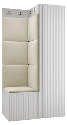 Produktbild von MIRJAN24 Garderoben-Set Orion Ryfel Slim XXV, Kleiderschrank, Schuhschrank, Kleiderhakenbrett, 7x Paneel 42x42, 6 Kleiderhaken für Kleidung, Metallgriffe (Farbe: Weiß, Polo 872)