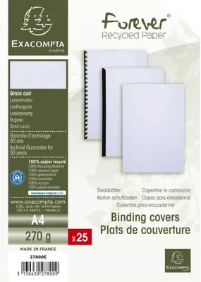Image de EXACOMPTA Couverture FOREVER DIN A4 blanc 25 couvertures