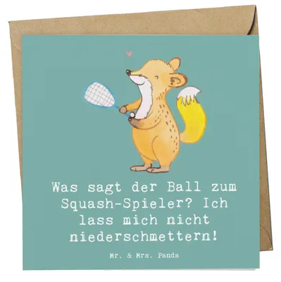 Produktbild von Mr. & Mrs. Panda Deluxe Karte Squash Humor - Meeresbrise - Geschenk, Sportler Geschenke, anlasskarte, Ballspiel, Sportart, Klappkarte, Kondition, faltkarte, Energie