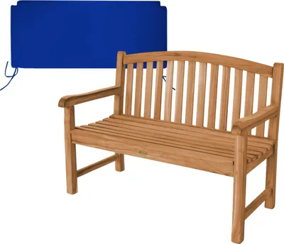 Produktbild von Gartenbank Bari Teak Massivholz 120 cm Blau