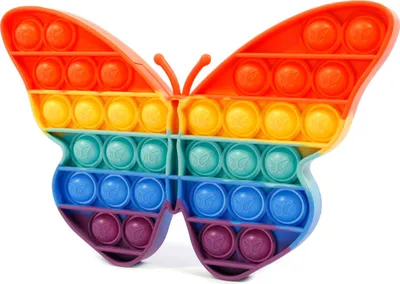 Produktbild von Push Bubble Pop It Schmetterling Antistress Spielzeug - Fidget Toy Bunt & Beruhigend