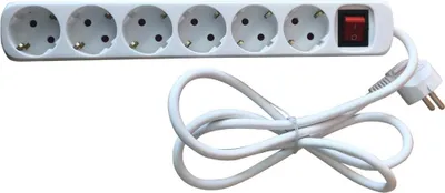 Produktbild von Steckdosenleiste 6-fach Sl 2600, 1,5 m Kabel, mit Schalter, 45° gewinkelt, 3.500 W