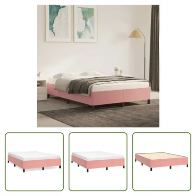 Produktbild von The Living Store Bettgestell Rosa 140x200 cm Samt
