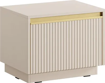 Produktbild von Nachttisch mit 1 Schublade - MDF - Beige und gold - POSINIA by Pascal Morabito