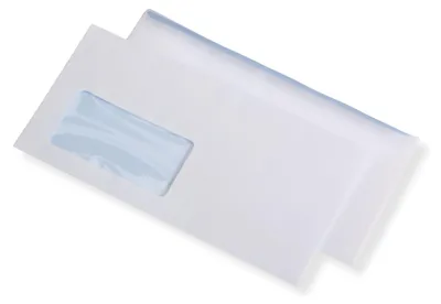Produktbild von Briefumschläge DIN Lang mit Fenster, weiß haftklebend 500 Stück