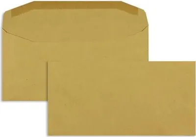 Produktbild von Kuvertierhüllen DINlang 80g/qm gummiert VE=1000 Stück braun