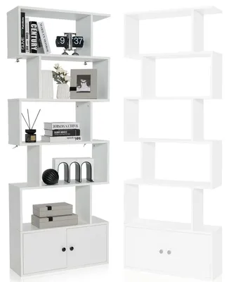 Produktbild von Bücherregal 5 Ebenen mit Schrank 70x23x183cm Weiß