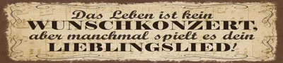 Produktbild von vianmo Holzschild 10x46 cm Das Leben ist kein Wunschkonzert
