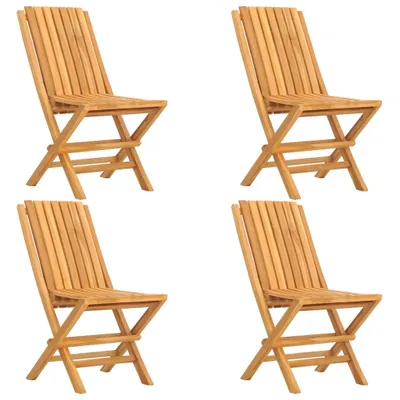 Image de Chaises de jardin pliantes lot de 4 47x47x89cm bois massif teck