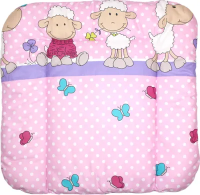 Produktbild von Baby Wickelauflage 70 x 70 cm Wickeltischauflage Auflage für Wickeltisch 20. Schaf Rosa