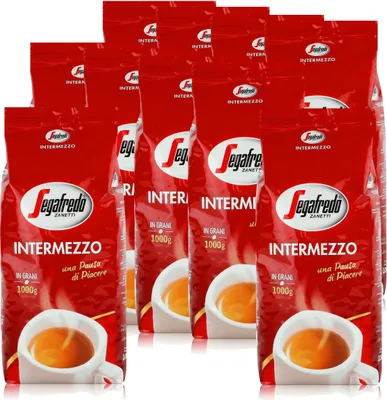 Produktbild von Segafredo Intermezzo Espresso Kaffee-Bohnen 1kg - Stark & Würzig (10er Pack)