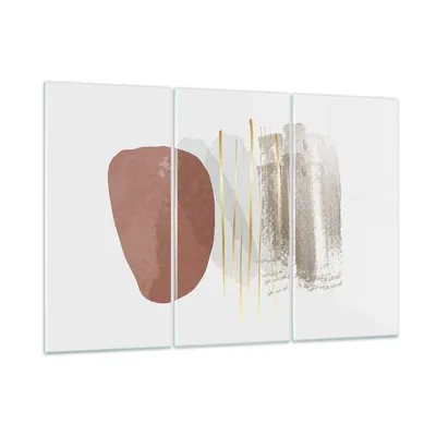 Produktbild von Bilder auf glas - 3 Teile - Abstraktion Boho Stück - 105x70cm - Glasbilder - Wandbilder - Bilder - zum Aufhängen bereit - Wanddekoration aus Glas - Glas Bilder - Wandbild auf Glas - GCE105x70-4811