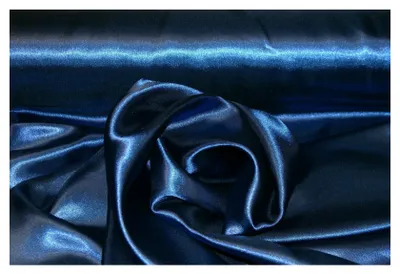 Produktbild von Satin Meterware (Dunkelblau) für Deko, Basteln, Kleidung 150cm breit UNI