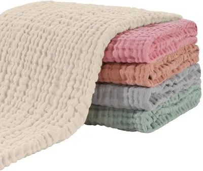Productafbeelding van Ibenzoa® Set 5 muselinedoeken/spuugdoeken – 65 x 65 cm, 100% katoen (muselin), absorberend en veelzijdig, in verschillende kleuren