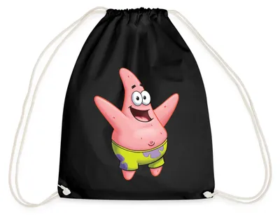 Produktbild von Spreadshirt Spongebob Schwammkopf Patrick Star Design Turnbeutel, One size, Schwarz
