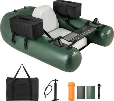 Produktbild von Aufbelasbares Fischerboot Schlauchboot Angelboot mit Rückenlehne Paddelboot 157 x 114 x 35 cm