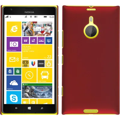 Produktbild von PhoneNatic Case kompatibel mit  Nokia Lumia 1520 - Hülle rot gummiert Hard-case + 2 Schutzfolien
