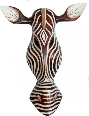 Produktbild von Maske Zebra 50 cm, Holz-Maske aus Bali, Wandmaske